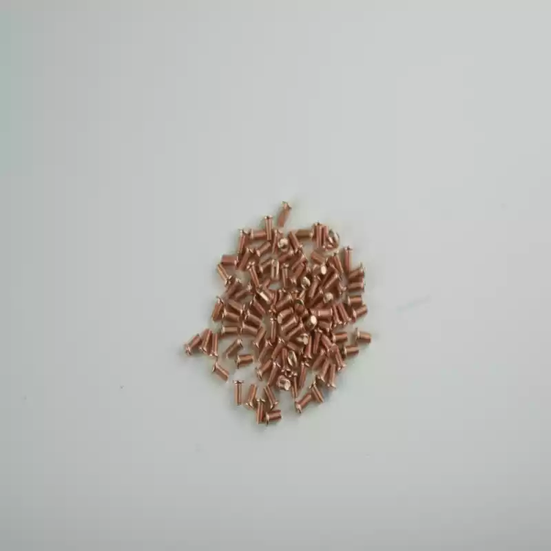 A wide shot of our Mild Steel CD Weld Studs M3 x 6mm Length (copper flashed)