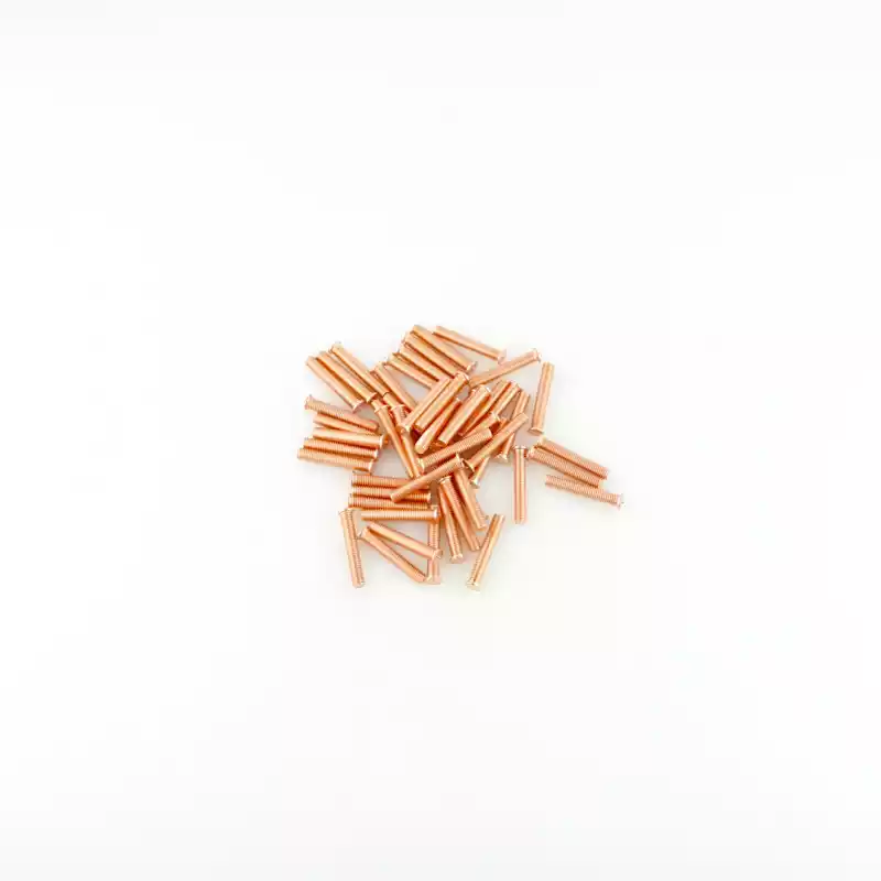 A wide shot of our Mild Steel CD Weld Studs M5 x 30mm Length (copper flashed)