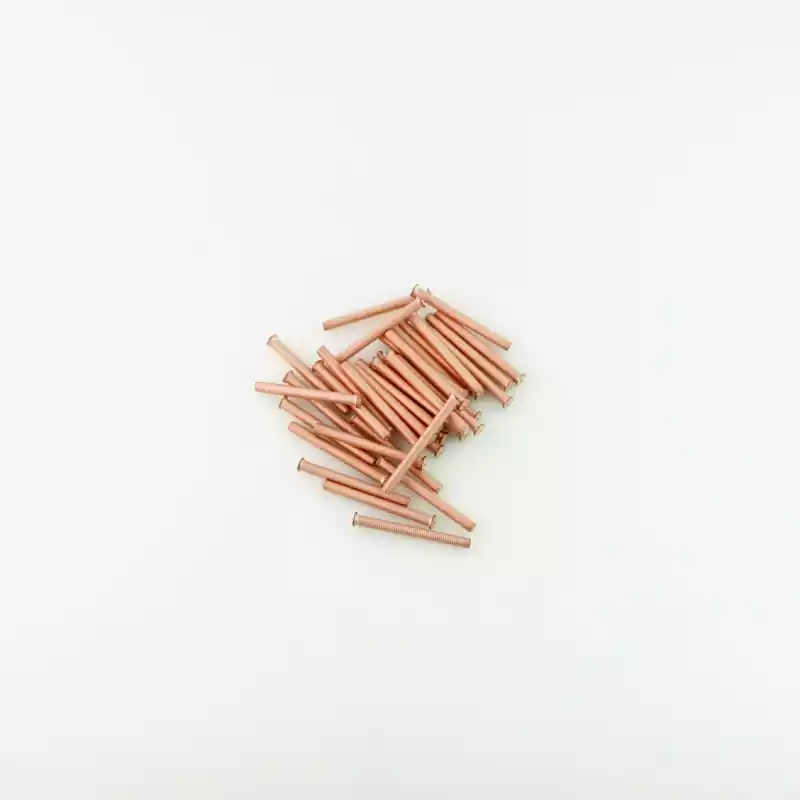 A wide shot of our Mild Steel CD Weld Studs M5 x 50mm Length (copper flashed)
