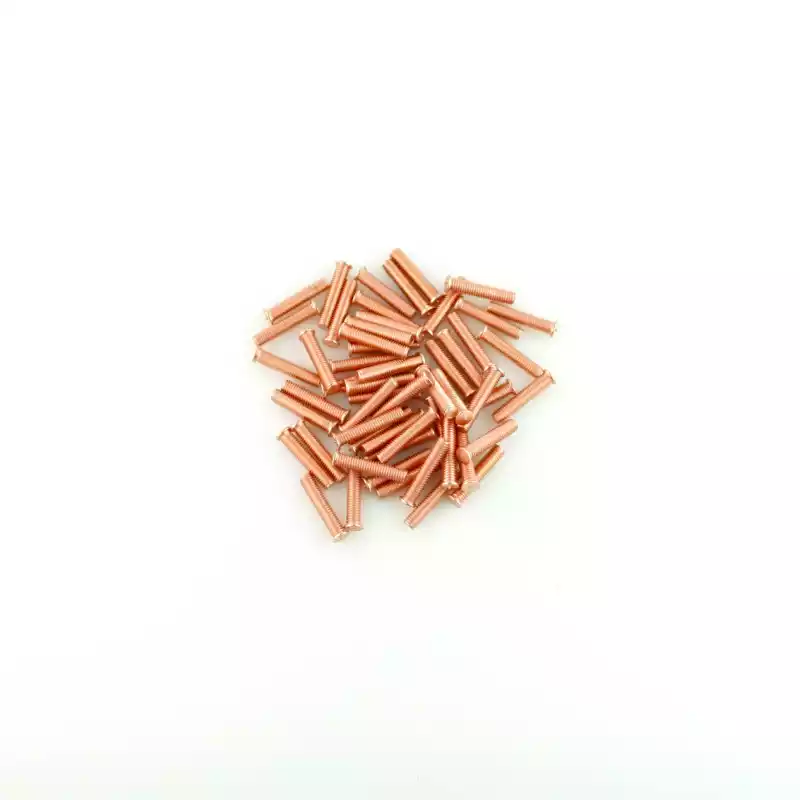 A wide shot of our Mild Steel CD Weld Studs M6 x 30mm Length (copper flashed)