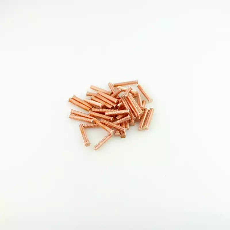 A wide shot of our Mild Steel CD Weld Studs M6 x 35mm Length (copper flashed)