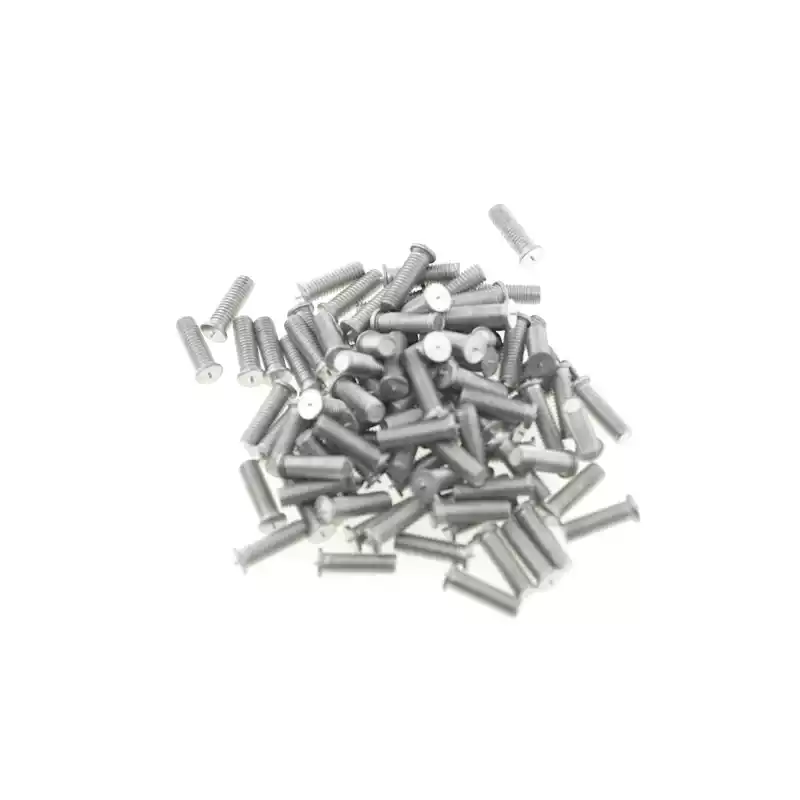Aluminium Alloy Capacitor Discharge Weld Studs M5 x 16mm Length photographed closer in