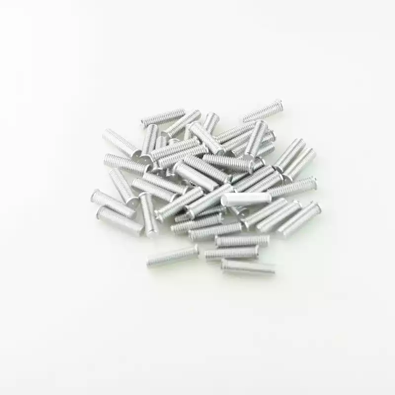 Aluminium Alloy Capacitor Discharge Weld Studs M8x 30mm Length photographed closer in
