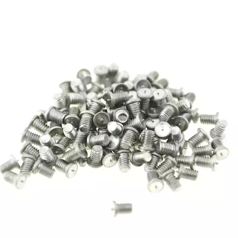 Stainless Steel CD Weld Studs M4 x 06mm Length (A2 spec.) photographed closer in