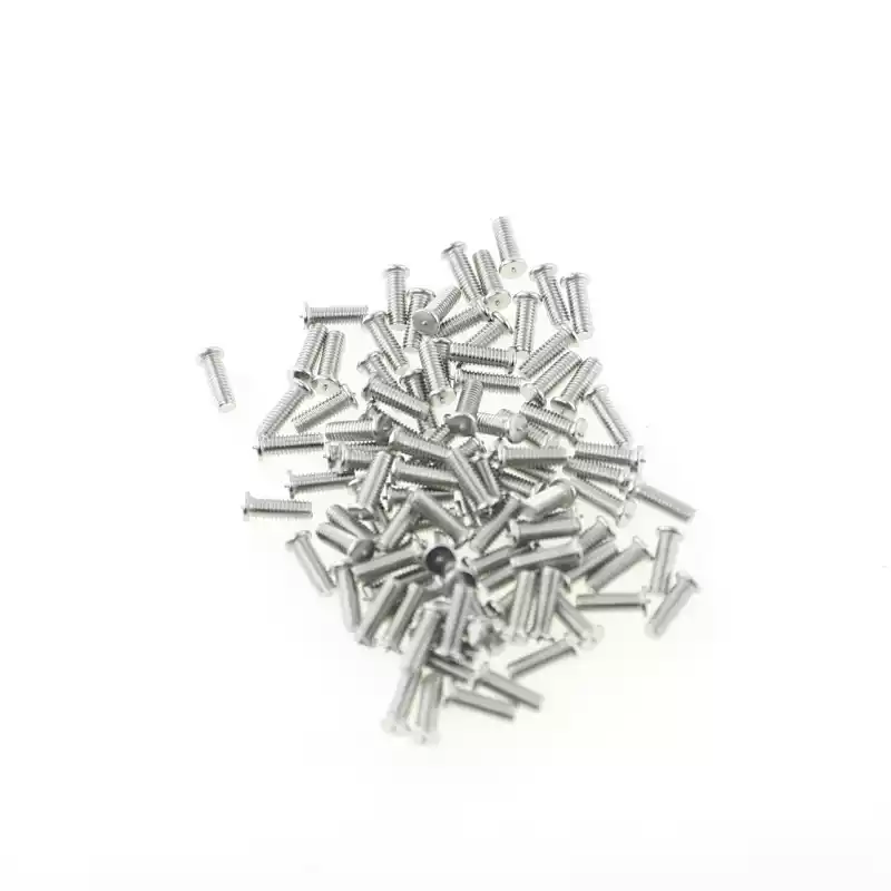 Stainless Steel CD Weld Studs M4 x 12mm Length (A2 spec.) photographed closer in