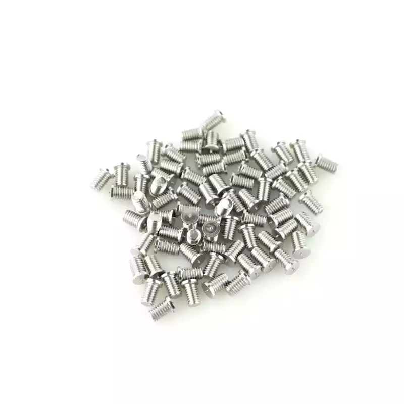 Stainless Steel CD Weld Studs M6 x 8mm Length (A2 spec.) photographed closer in