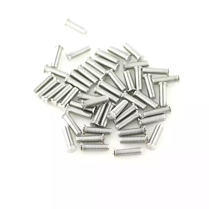 Stainless Steel CD Weld Studs M6 x 20mm Length (A2 spec.) photographed closer in