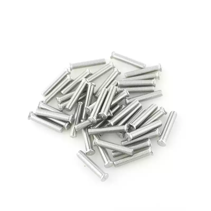 Stainless Steel CD Weld Studs M6 x 30mm Length (A2 spec.) photographed closer in