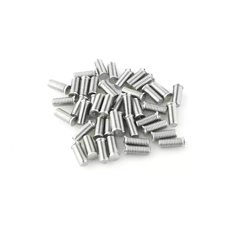 Stainless Steel CD Weld Studs M8 x 20mm Length (A2 spec.) photographed closer in