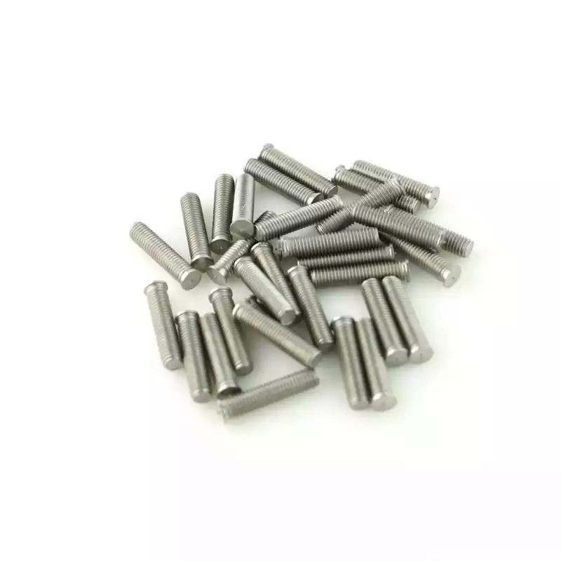 Stainless Steel CD Weld Studs M8 x 35mm Length (A2 spec.) photographed closer in