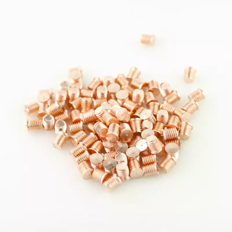 Mild Steel CD Weld Studs M8 x 10mm Length (copper flashed)