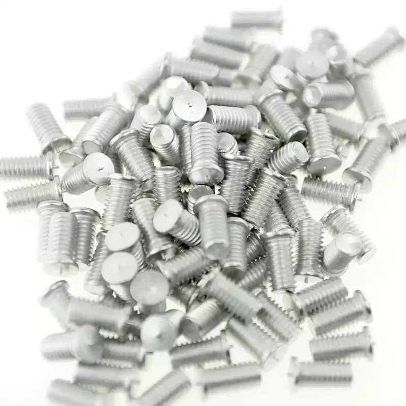 Product image extreme close up of Aluminium Alloy Capacitor Discharge Weld Studs M6 x 12mm Length