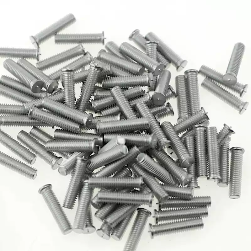 Product image extreme close up of Aluminium Alloy Capacitor Discharge Weld Studs M6 x 25mm Length