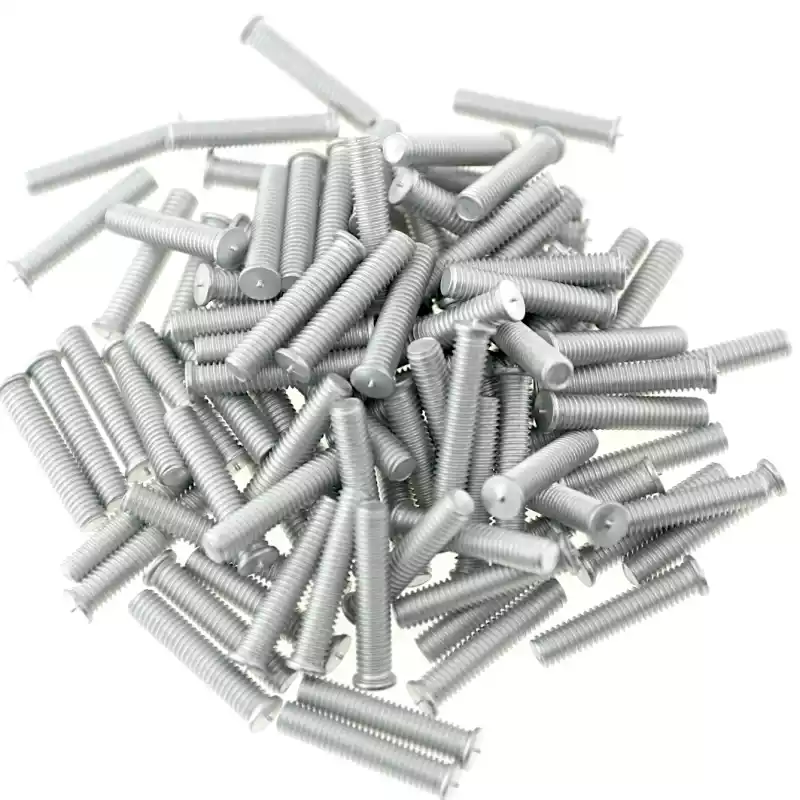 Product image extreme close up of Aluminium Alloy Capacitor Discharge Weld Studs M6 x 30mm Length