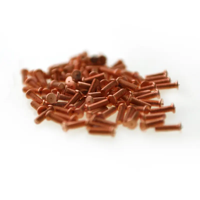 Mild Steel CD Weld Studs M3 x 10mm Length (copper flashed)
