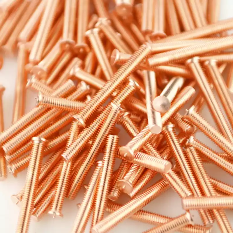 Mild Steel CD Weld Studs M5 x 40mm Length (copper flashed)