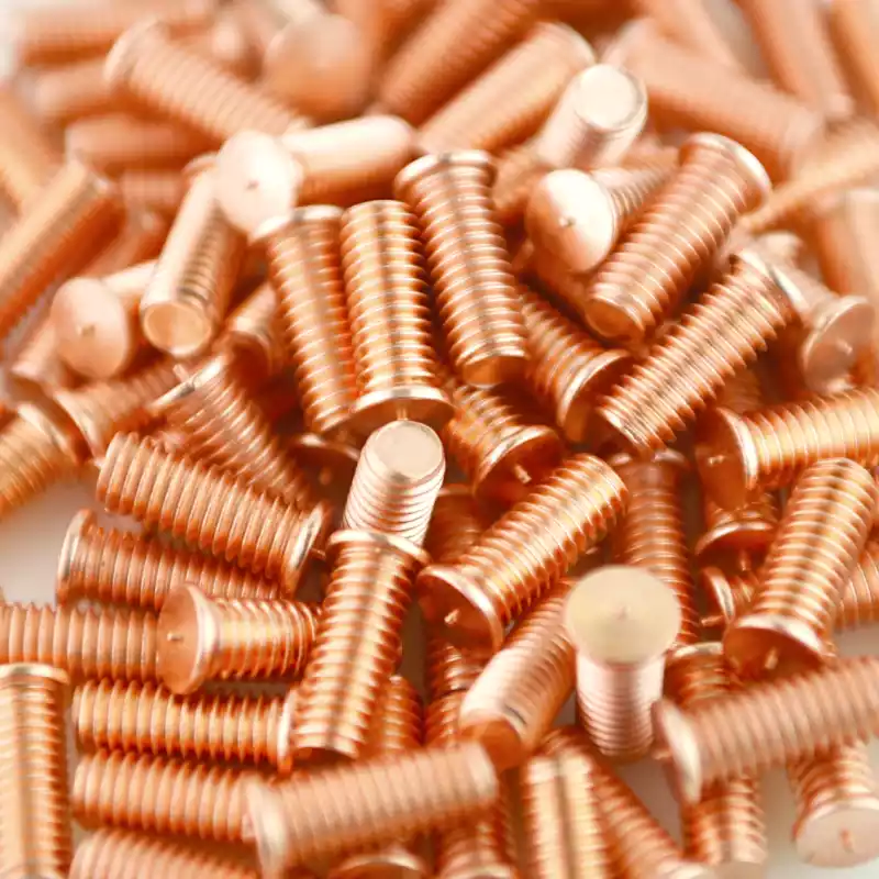 Mild Steel CD Weld Studs M6 x 16mm Length (copper flashed)