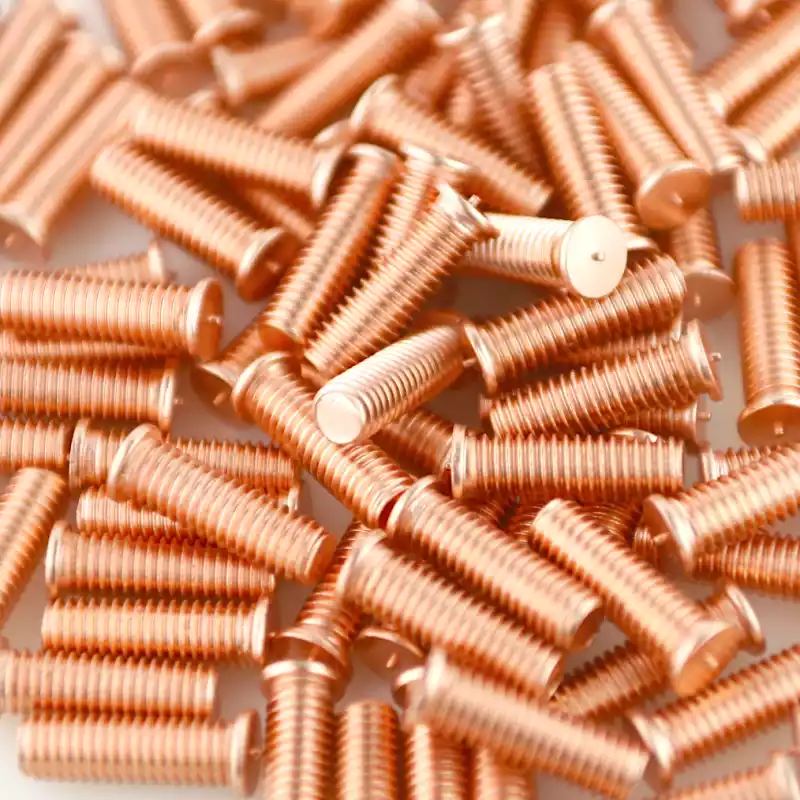 Mild Steel CD Weld Studs M6 x 20mm Length (copper flashed)