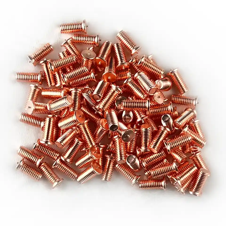 Small Product Image for Angle A of Mild Steel CD Weld Studs M5 x 12mm Length (copper flashed)