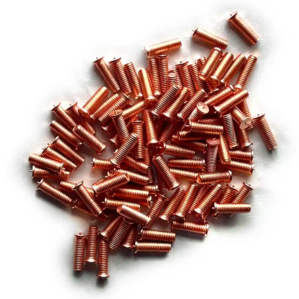Mild Steel CD Weld Studs M5 x 16mm Length (copper flashed) bag of one hundred cd weld studs