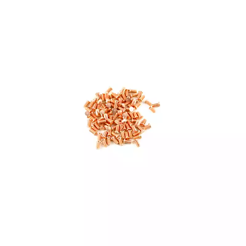 mall Product Image for Angle B of Mild Steel CD Weld Studs M4 x 8mm Length (copper flashed)