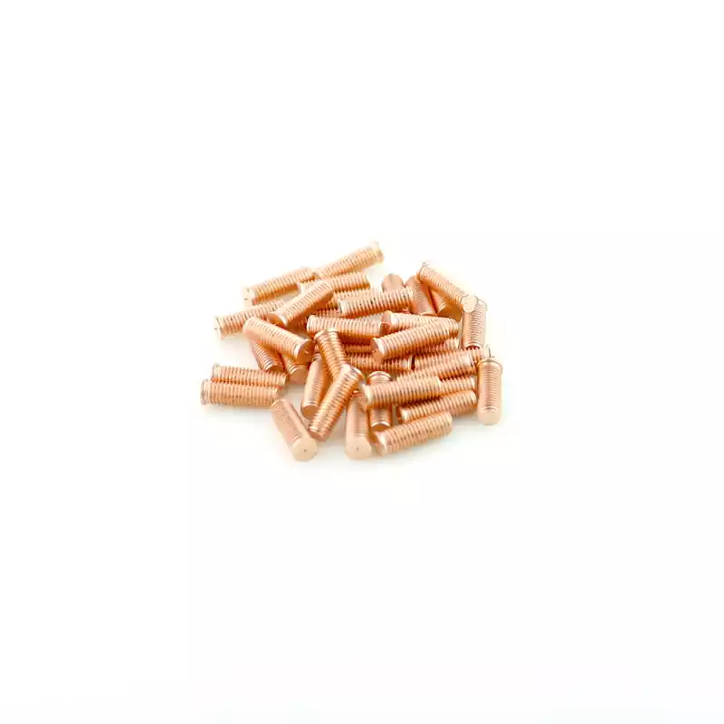 A wide shot of our Mild Steel CD Weld Studs M8 x 25mm Length (copper flashed)