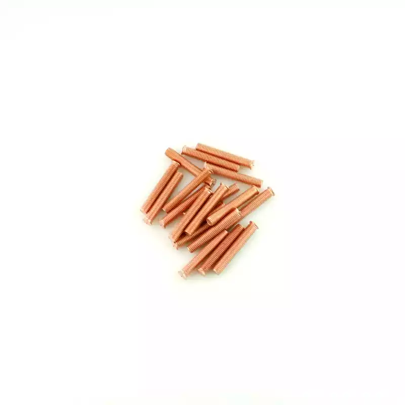 A wide shot of our Mild Steel CD Weld Studs M8 x 50mm Length (copper flashed)
