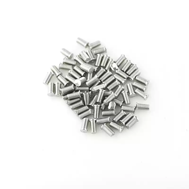 Stainless Steel CD Weld Studs M8 x 16mm Length (A2 spec.) photographed closer in