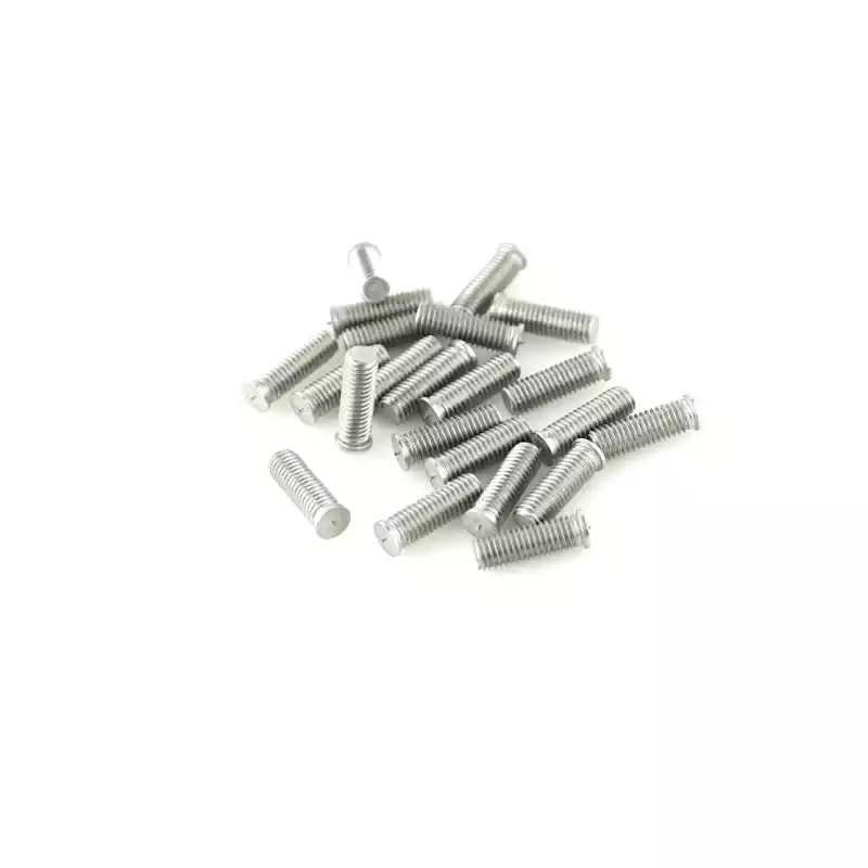 Stainless Steel CD Weld Studs M8 x 25mm Length (A2 spec.) photographed closer in