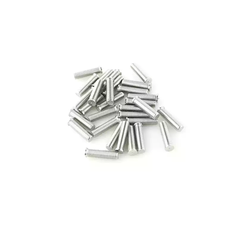 Stainless Steel CD Weld Studs M8 x 30mm Length (A2 spec.) photographed closer in