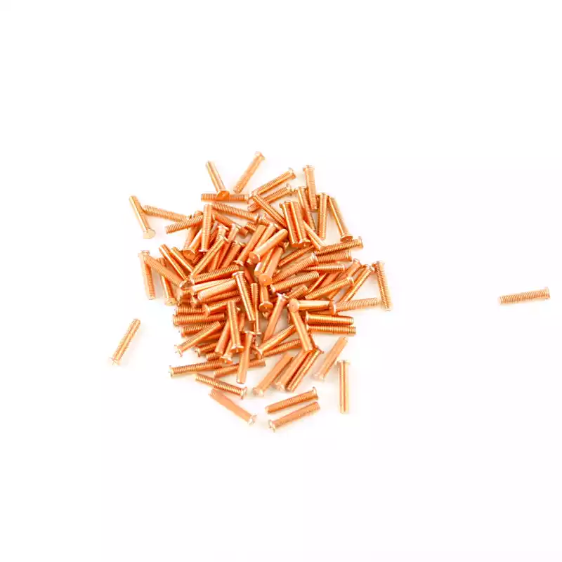 mall Product Image for Angle C of Mild Steel CD Weld Studs M4 x 20mm Length (copper flashed)