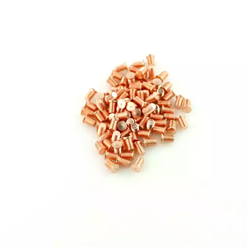 Mild Steel CD Weld Studs M6 x 10mm Length (copper flashed)