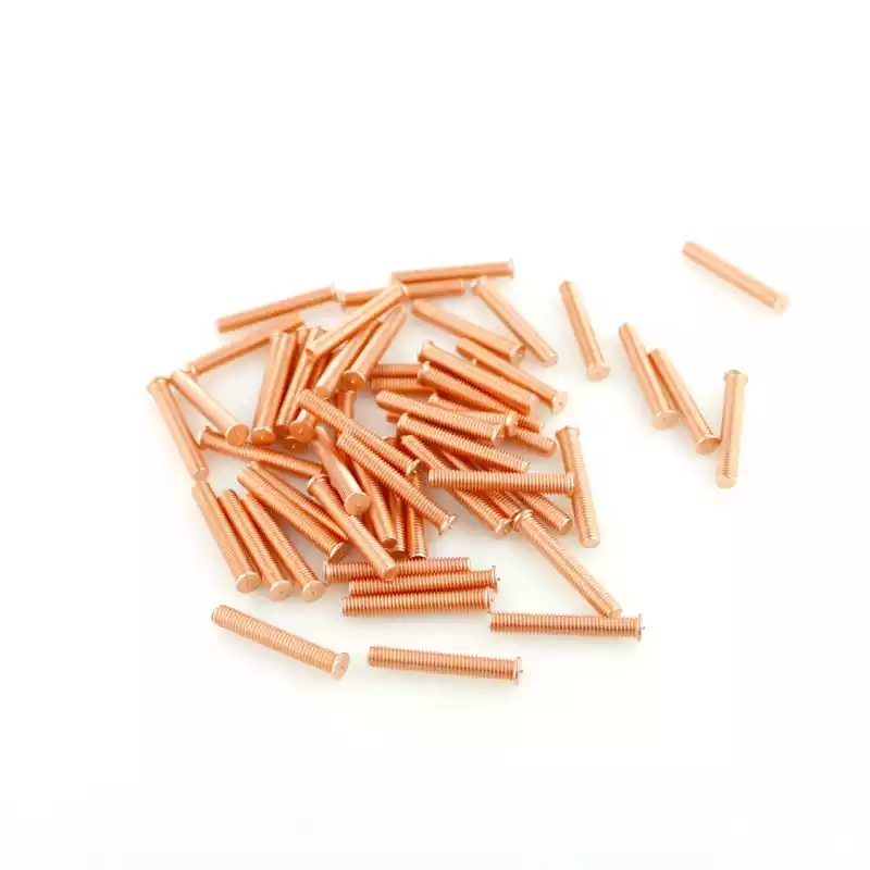 Mild Steel CD Weld Studs M6 x 40mm Length (copper flashed)