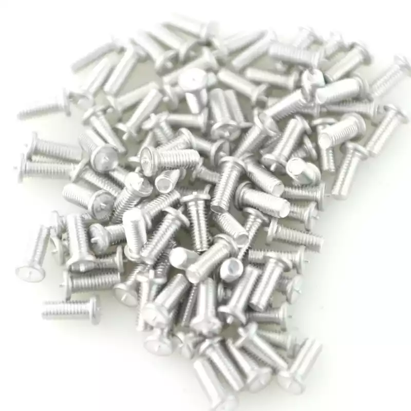 Product image extreme close up of Aluminium Alloy Capacitor Discharge Weld Studs M3 x 8mm Length