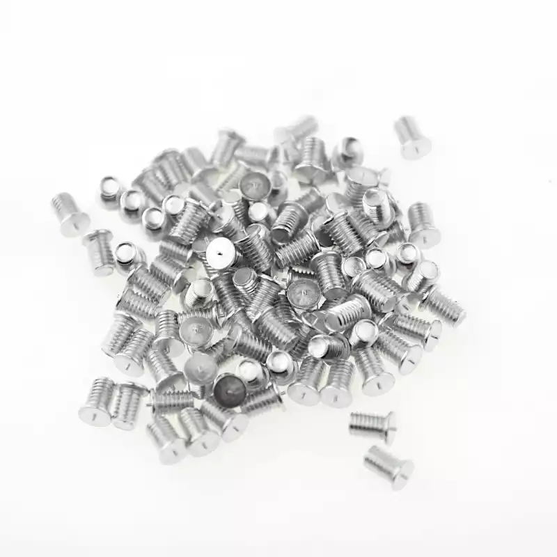 Product image extreme close up of Aluminium Alloy Capacitor Discharge Weld Studs M5 x 8mm Length