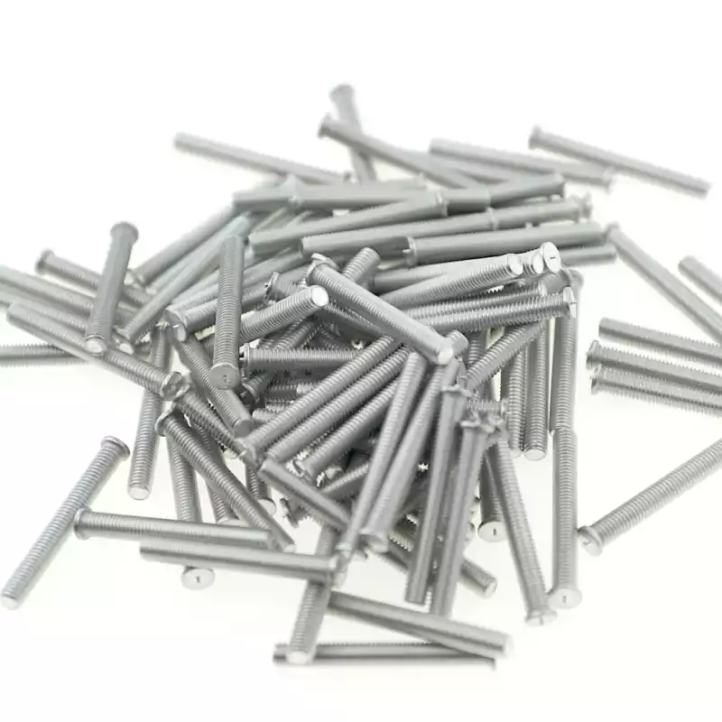 Product image extreme close up of Aluminium Alloy Capacitor Discharge Weld Studs M5 x 40mm Length