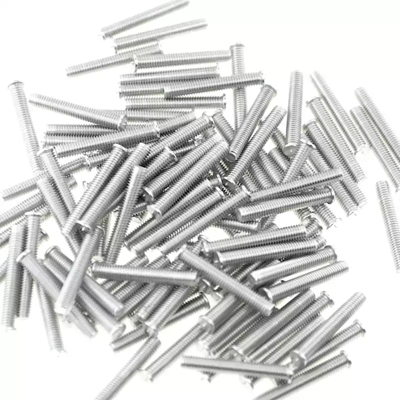 Product image extreme close up of Aluminium Alloy Capacitor Discharge Weld Studs M6 x 40mm Length