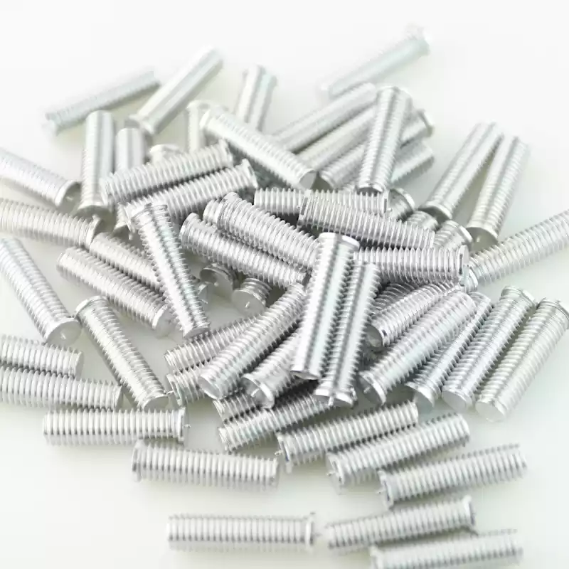 Product image extreme close up of Aluminium Alloy Capacitor Discharge Weld Studs M8x 30mm Length