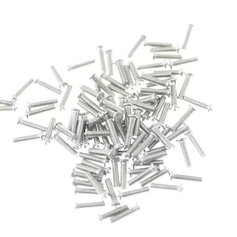 Product image extreme close up of Stainless Steel CD Weld Studs M3 x 12mm Length (A2 spec.)