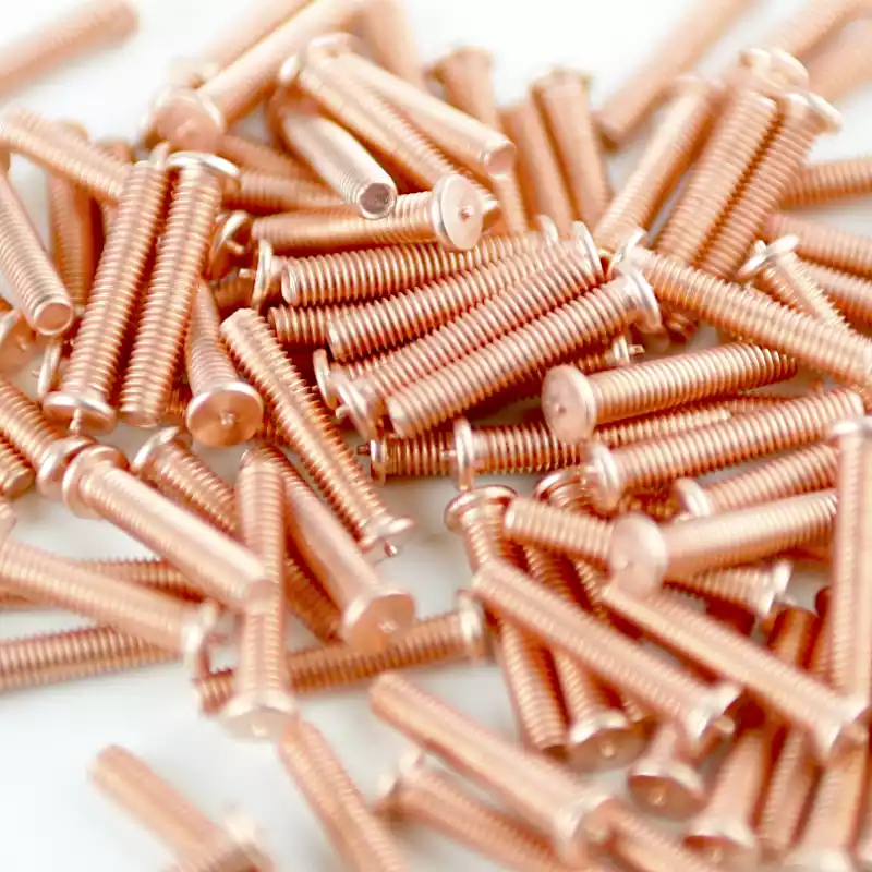 Mild Steel CD Weld Studs M3 x16mm Length (copper flashed)