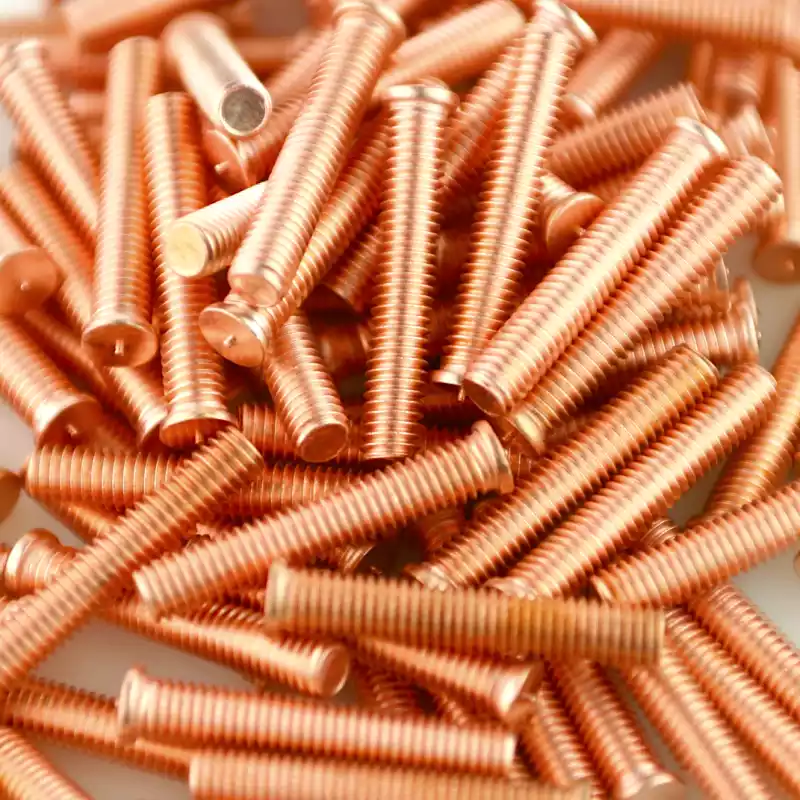Mild Steel CD Weld Studs M6 x 35mm Length (copper flashed)